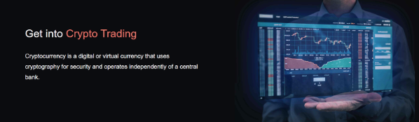 GF Limited trading interface showing live crypto and forex charts on a dark background.
