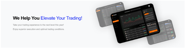 Screenshot of EquityGates trading dashboard with the headline “We help you elevate your trading!”