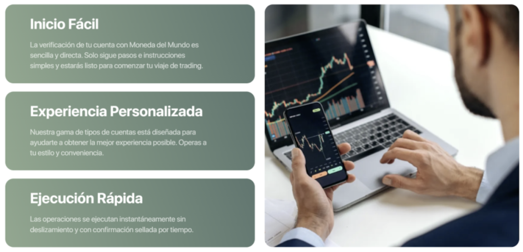 Página de verificación de cuenta en Moneda Del Mundo